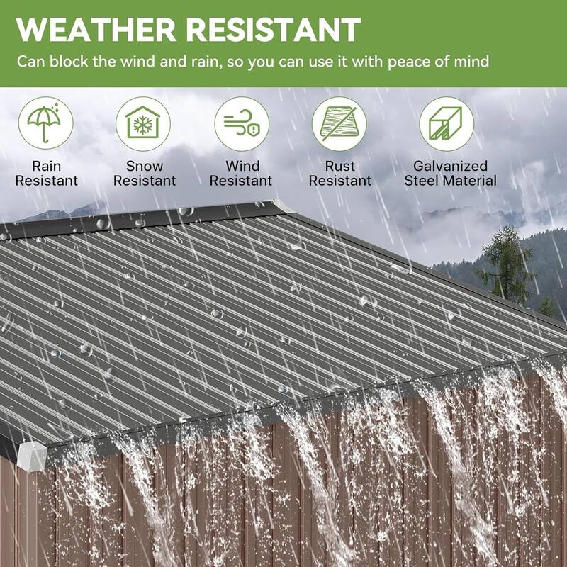 Outdoor Metal Storage Shed With Subfloor Channels ,Lockable Door, Vents for Patio