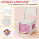 preview thumbnail 19 of 18, Costway Kids Vanity with Lights, 2 Drawers & 2-Tier Bookshelf, 3 Hooks - See Details
