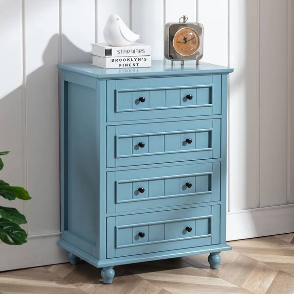 4 Drawer Dresser,Blue Dresser for Bedroom,Tall Accent Dresser with Deep  Drawers,Chest of Drawers with Handles - Bed Bath & Beyond - 38233687