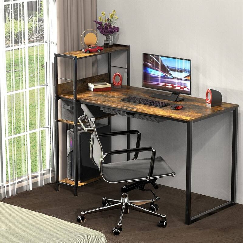 Mission Desk with Side Shelf