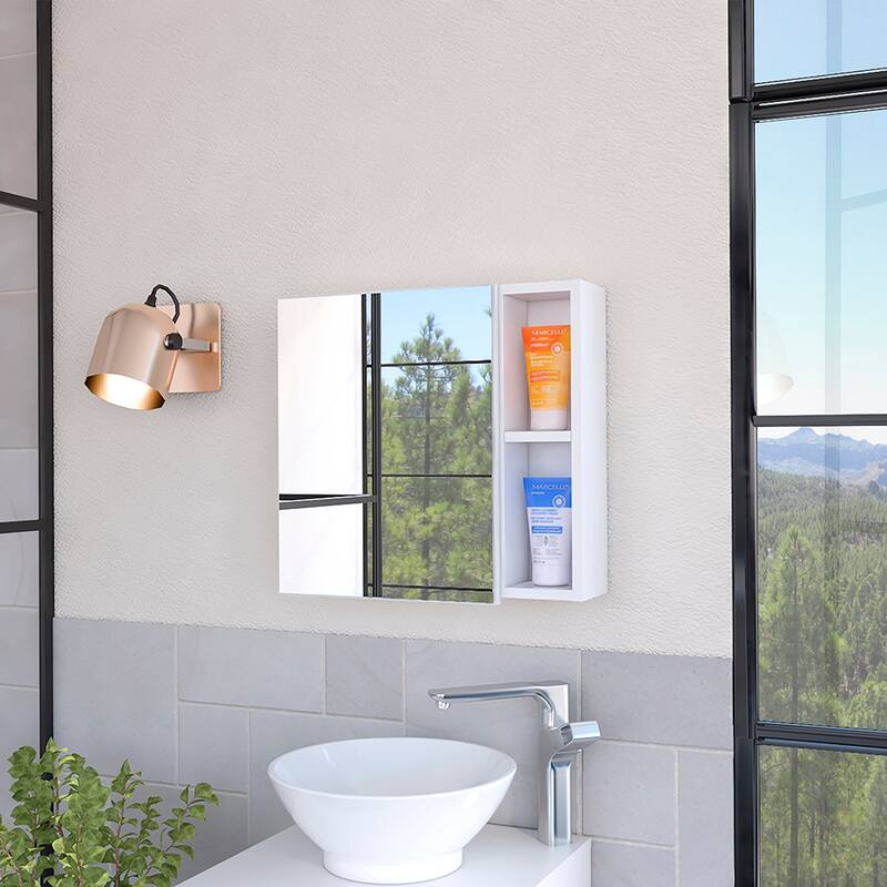 Medicine Cabinet, Three Internal Shelves, Single Door, Two External Shelves