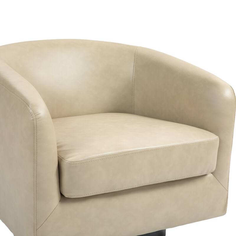2 Set Round Barrel Chair 360-Degree Swivel Accent Chairs