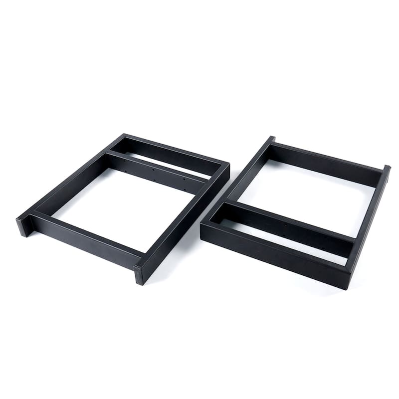 Black Metal Twin Layers Bench Legs DIY Furniture Legs Rectangle Legs - 19.3" x 15.6" x 2.4"