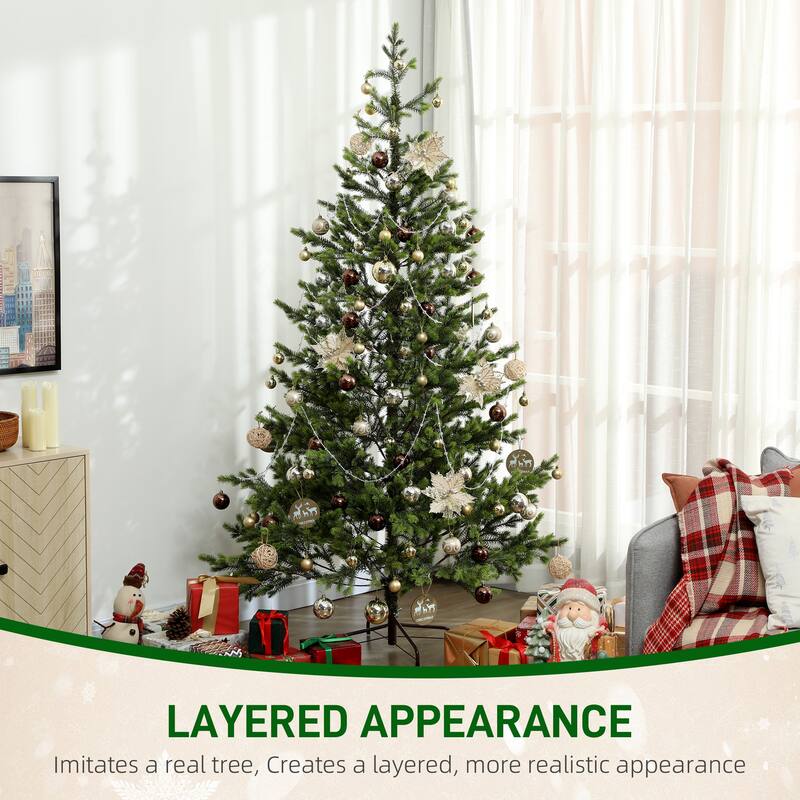 Green PE Christmas Tree Indoor Artificial Tree with 2901 to 4306 Tips Hinged Sections and Steel Base for Easy Assembly