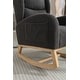 preview thumbnail 85 of 98, Teddy Fabric Upholstered Rocking Armchair with Solid Wood Frame & Legs, Cozy Ergonomic Lounge Chair with Soft Cushioning