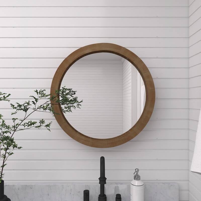 Brown Contemporary Wall Mirror