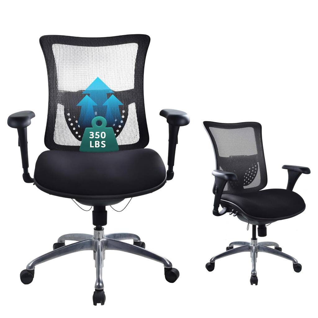 Cubiclesdotcom IMPACT Ergonomic Mesh Office Chair, 3D Lumbar Support, 350 lbs, Black