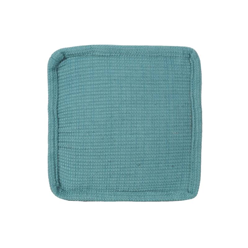 Hansolo Yarn Square Pouf,Comfortable choice, multiple functions, classic design, and cozy corners - Teal