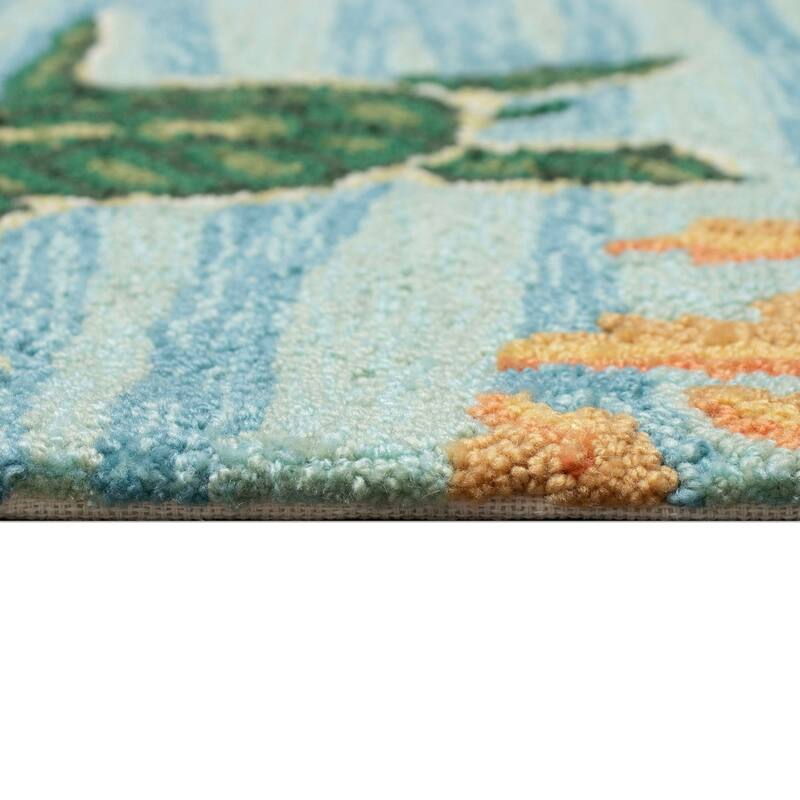Liora Manne Frontporch Swimming Baby Turtles Indoor/Outdoor Area Rug