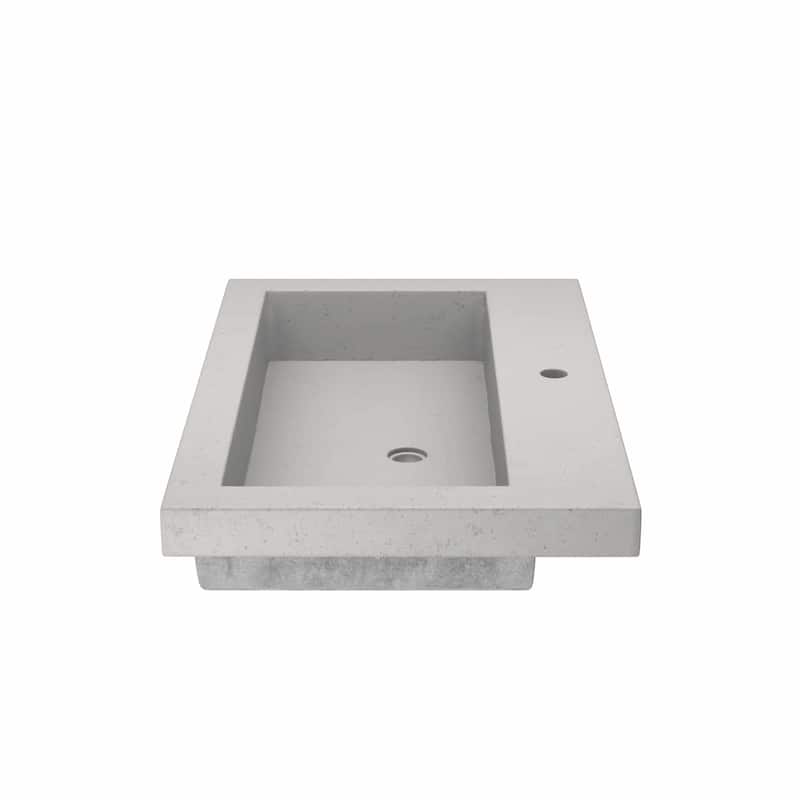 30" NativeStone Trough Drop-in Rectangular Bathroom Sink