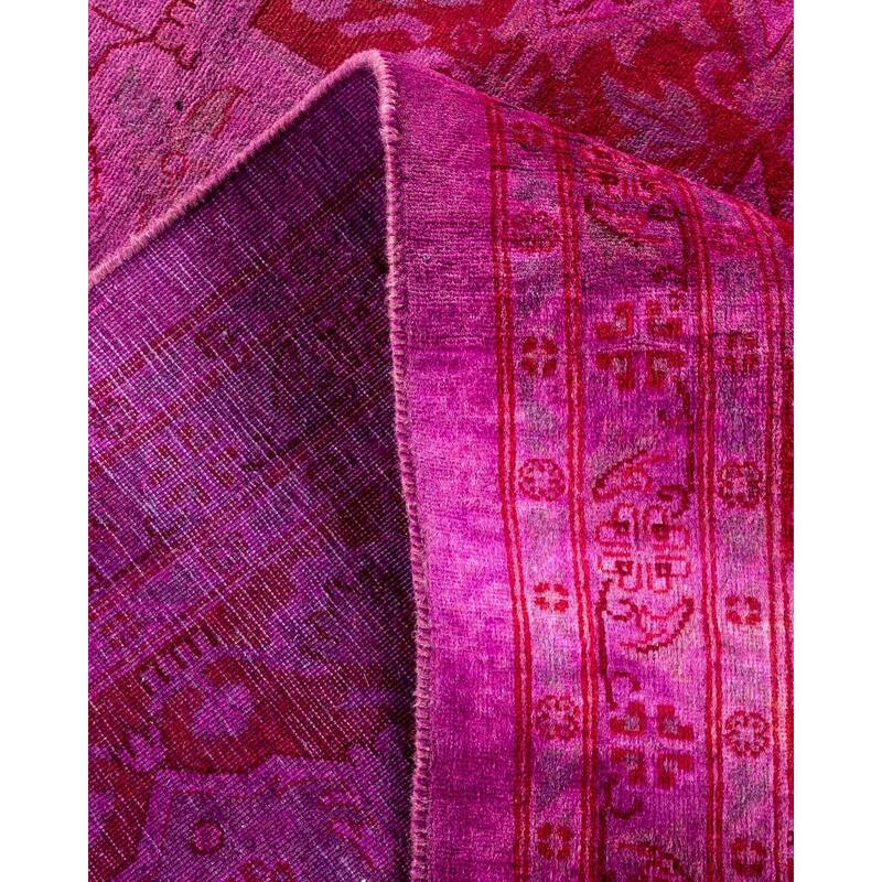 Overton Hand Knotted Wool Vintage Inspired Modern Contemporary Overdyed Pink Square Area Rug - 8' 2" x 8' 3"