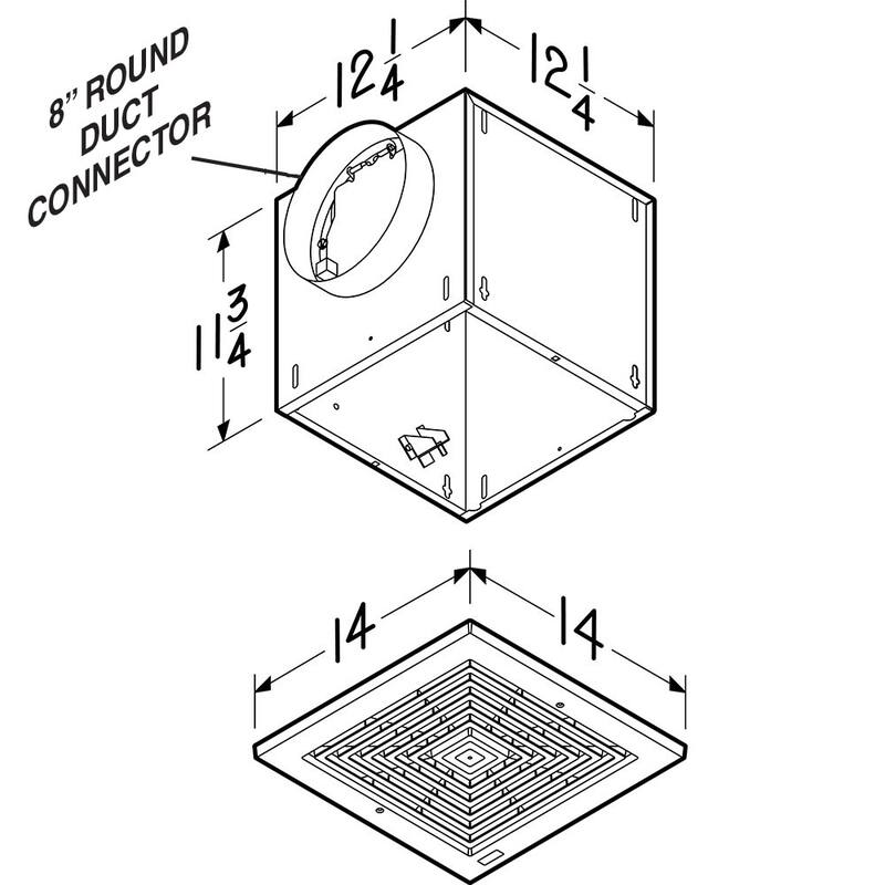 Broan L150E 200 CFM 1 Sone Ceiling or Wall Mounted Commercial Utility