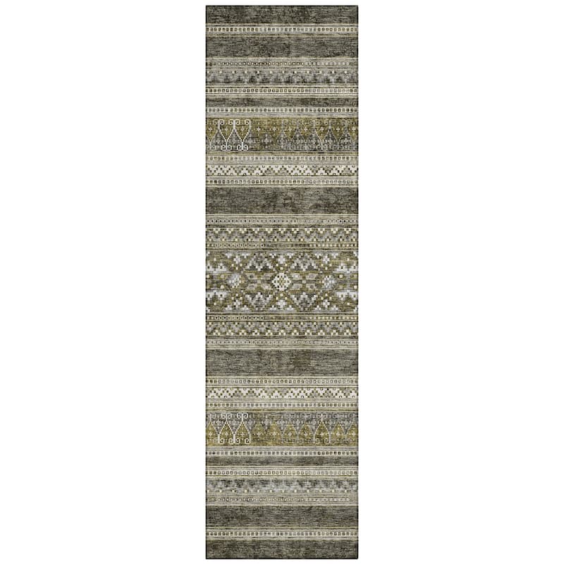 Machine Washable Indoor/ Outdoor Chantille Boho Tribal Rug