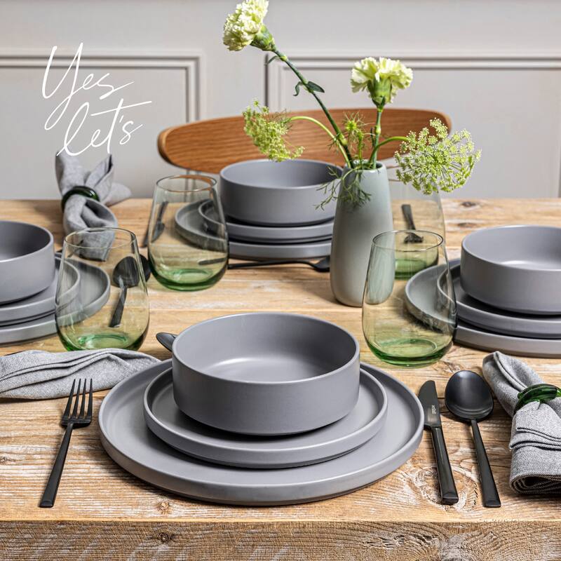 over&back Stackable Semi-Matte Stoneware Dinnerware