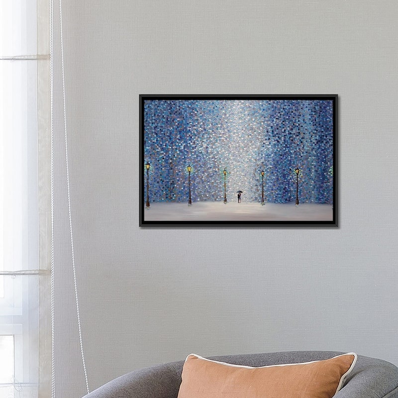iCanvas "Kiss Under The Rain" by Ekaterina Ermilkina Framed Canvas Print