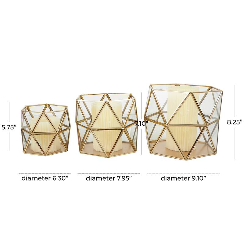 Wood Candle Lantern (Set of 3)