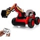 preview thumbnail 13 of 22, Kids Ride-On Electric Excavator Digger with Remote Control & Digging Arm Red