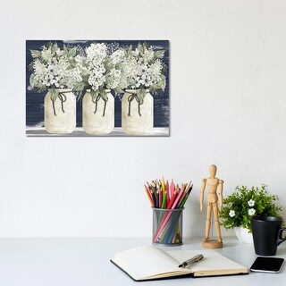 iCanvas "White Floral Trio" by Cindy Jacobs Canvas Print