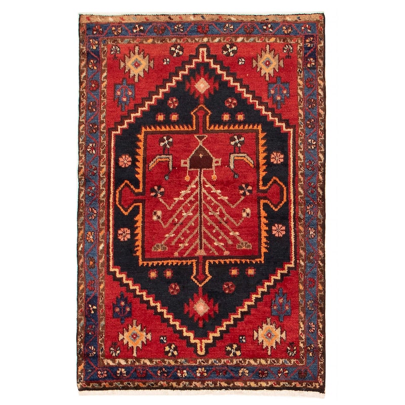 Melis Vintage Red Rug 3'5" x 5'1" - 3'5 x 5'1 - Red - 3'5 x 5'1