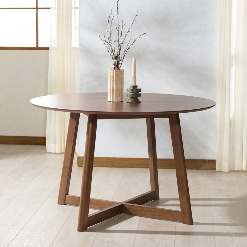 SAFAVIEH COUTURE Jessbrina Round Wood Dining Table - 47"W x 47"D x 30"H - Walnut