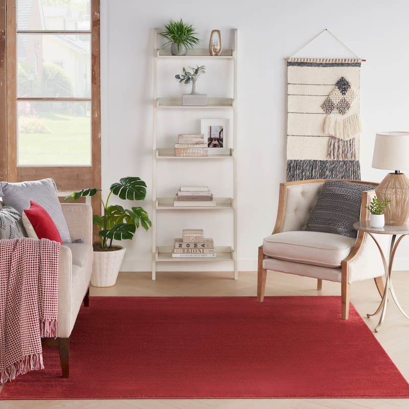 Nourison Modern Solid Indoor/Outdoor Area Rug - 7' Square - Brick