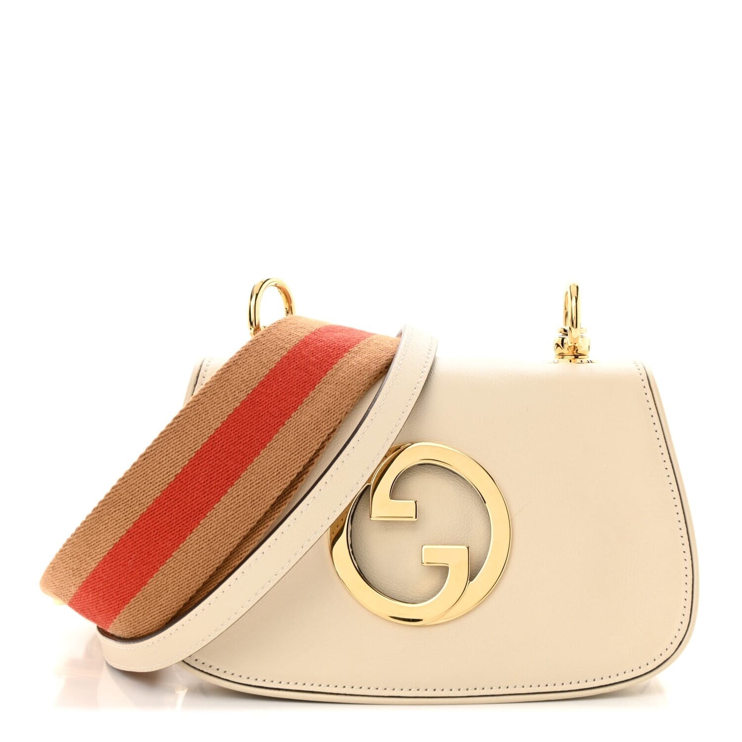 Gucci Roxy Calfskin Web Mini Blondie Shoulder Bag White (Pre-Owned