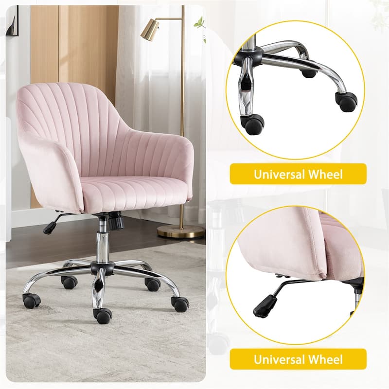 Modern Velvet Home Office Leisure Desk Swivel Chair with Adjustable Height