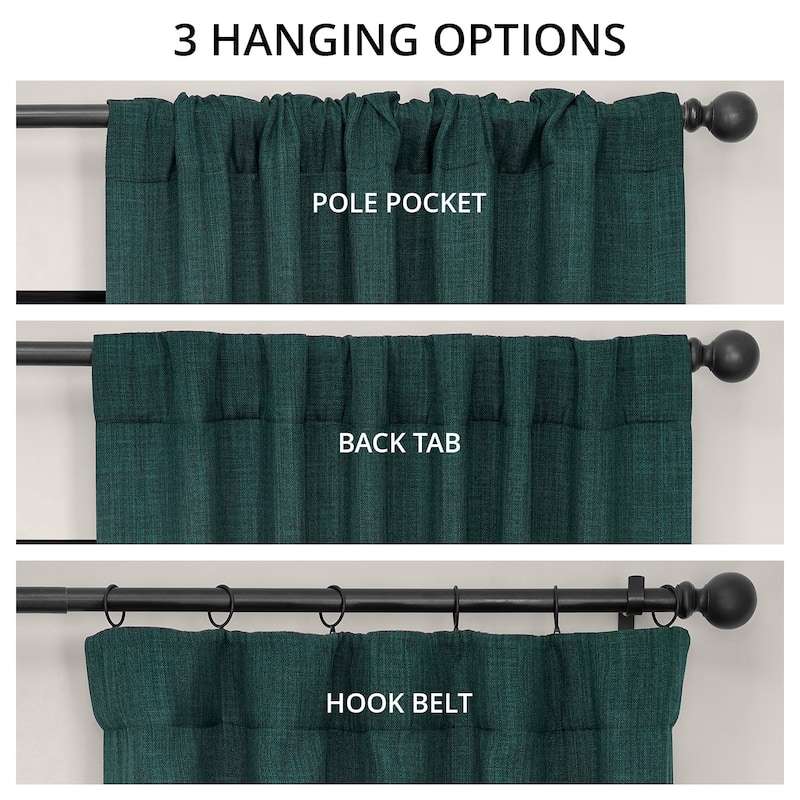 Exclusive Fabrics Textured Faux Linen Room Darkening Curtains for Bedroom & Living Room Curtains (1 Panel)