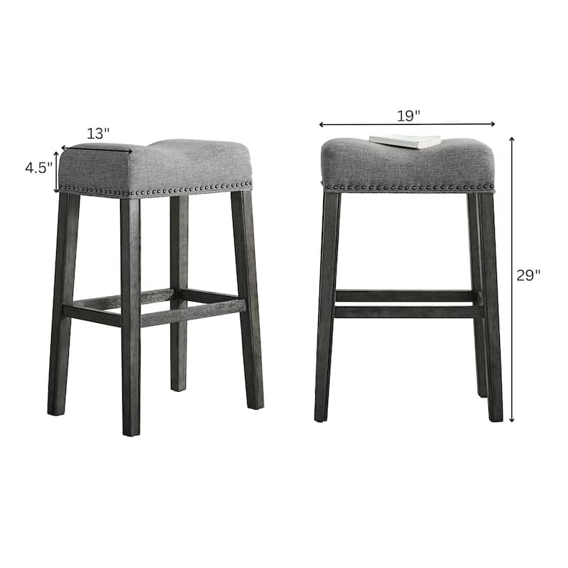 The Gray Barn Overlook Upholstered Backless Bar Stool (Set of 2)