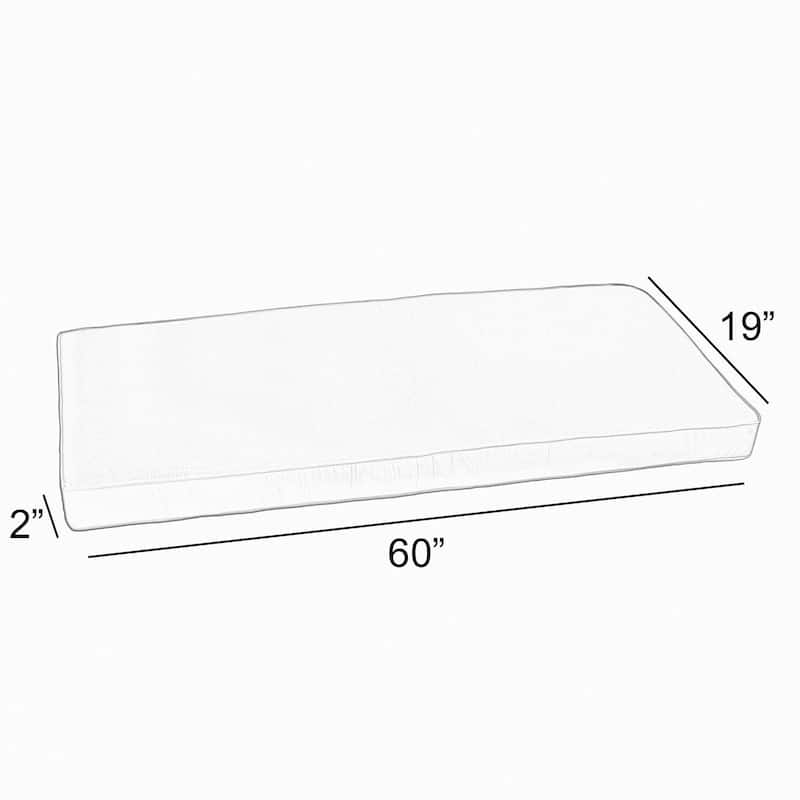 Sorra Home Sunbrella Canvas Indoor/Outdoor Corded Bench Cushion