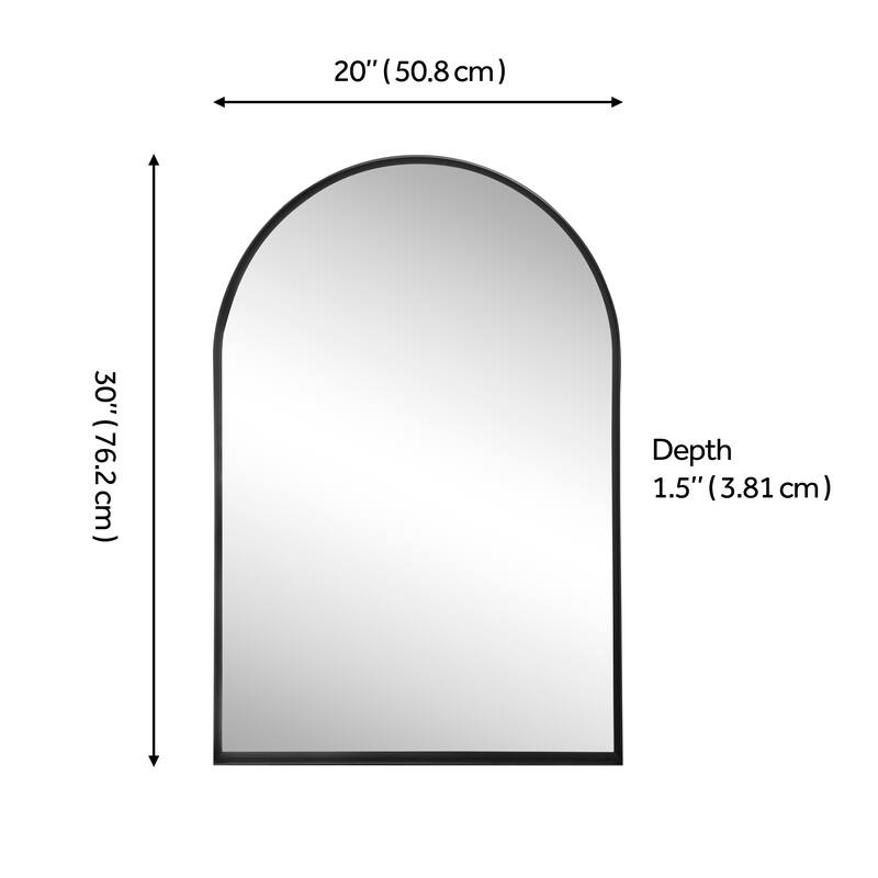 JONATHAN Y Elodie Arched Metal Framed Wall Mounted Mirror