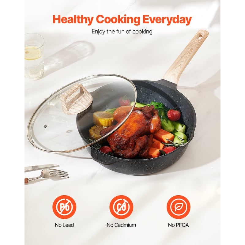 Aluminum Cookware Set with Non-Stick Pans and Lids