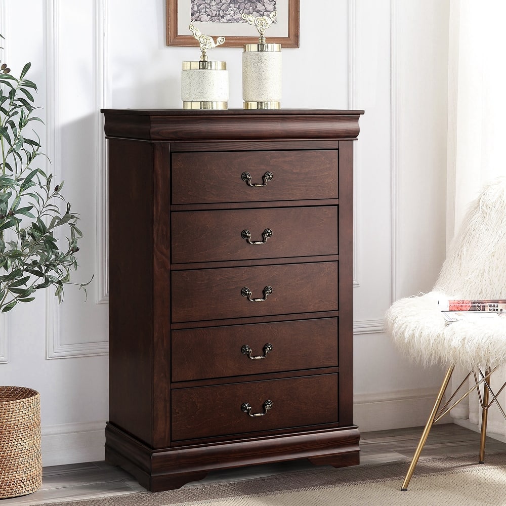 Modern Solid Wood Chest Drawers with 5-Drawer