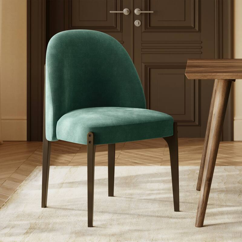 Poly & Bark Pietta Dining Chair (Set of 2) - Durable Fabric with Solid Wood Legs