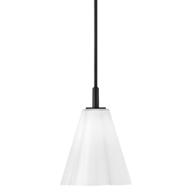 Lark 83717 Honey 1 Light 11" Wide Pendant with Cased Opal Glass Shade - Black