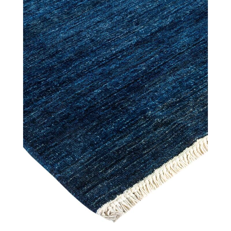 Overton Handknotted Wool Vintage Inspired Contemporary Eclectic Blue Area Rug - 17' 5" x 12' 0"