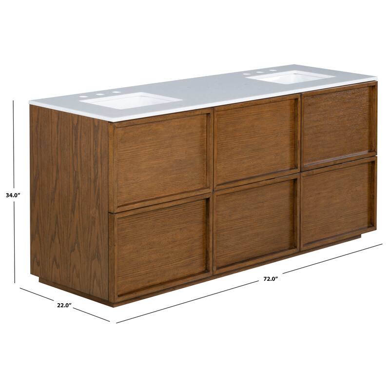 SAFAVIEH Couture Gabrietta Sink Vanity - 72"W x 22"D x 34"H