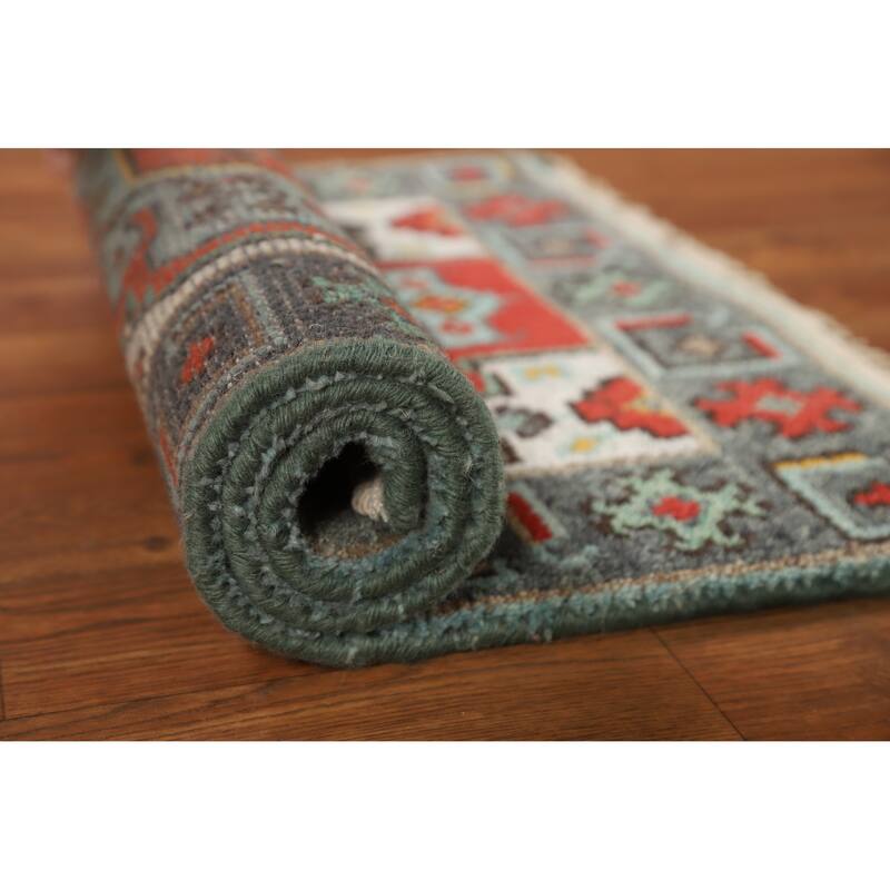 Viss Indian Accent Foyer Rug Handmade Wool Carpet - 2'0" x 3'0" - 2'0" x 3'0" - Red