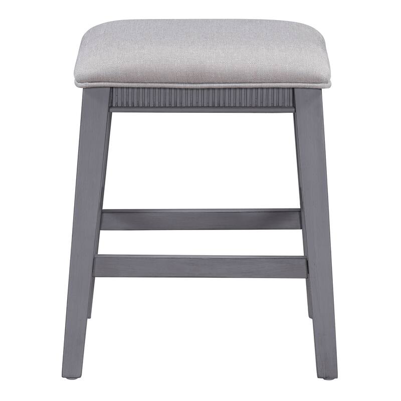 Farmhouse 4 Piece Dining Bar Table Set with 3 Upholstered Stools