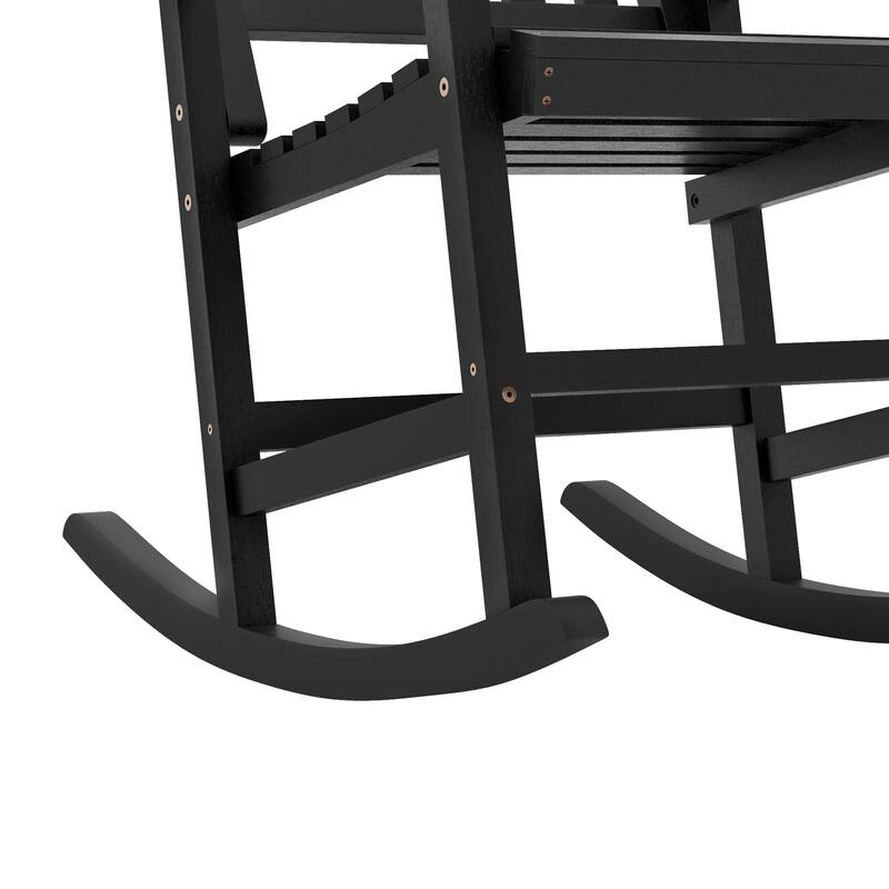 Acacia Wood Outdoor Rocking Chair, Traditional Porch Outdoor Rocker Chairs Set of 2 - 43" H