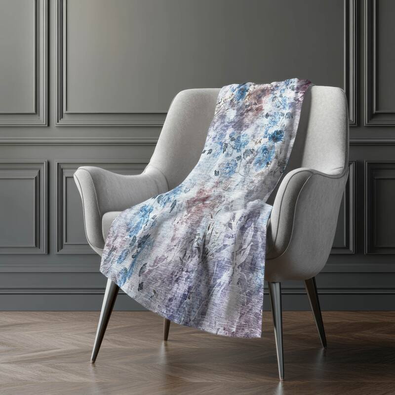 Premium Machine Washable Modern Floral Sherpa Throw Blanket