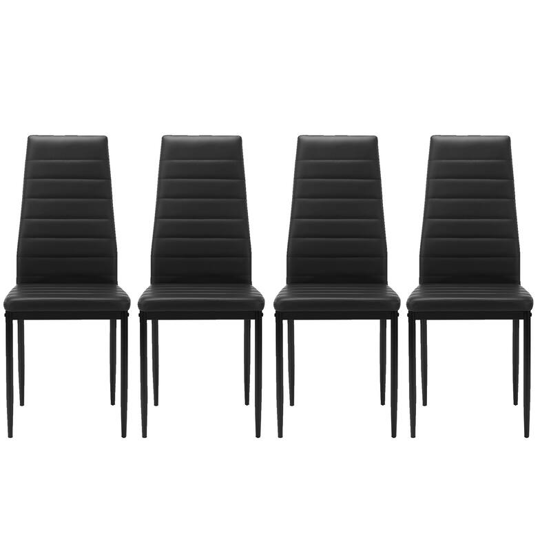 Set of 4 Wooden Dining Chair - Set of 4 - Black