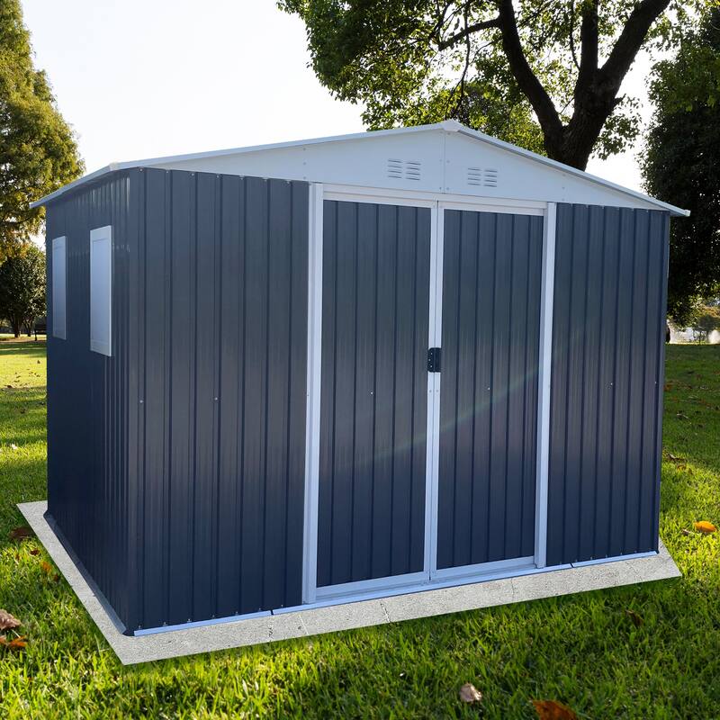 Rust-roof Steel Storage Shed with Waterproof Panels & Sliding Lockable Door Garden Shed Pet Shed Tool Shed
