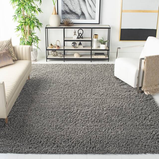 SAFAVIEH August Shag Veroana Solid 1.5-inch Thick Rug - 8' x 10' - Grey