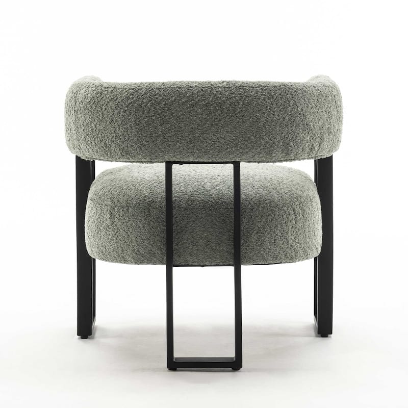 Upholstered Teddy Velvet Accent Chair, Modern Boucle Armchair