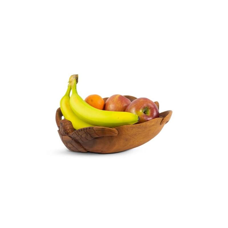 Wooden Handmade Two Turtles Fruit Decorative Bowl Serving Centerpiece Hand Carved Home Decor Decoration Handcrafted Storage Wood