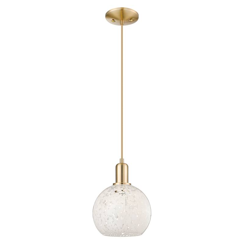 Innovations Lighting Endless Possibilities Arcadia - White Mouchette - 1 Light 8" Cord Hung Mini Pendant - Champagne Bronze