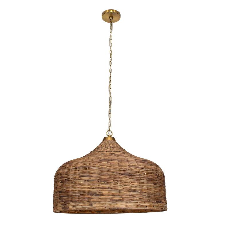 Uttermost 21616 Tauranga 5 Light 30" Wide Pendant with Seagrass Shade