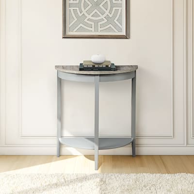 Natural Oak and Gray Finish Console Table
