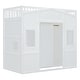 preview thumbnail 1 of 17, Twin Size Wood House Loft Bed with Ladder and Wardrobe, White White - Twin